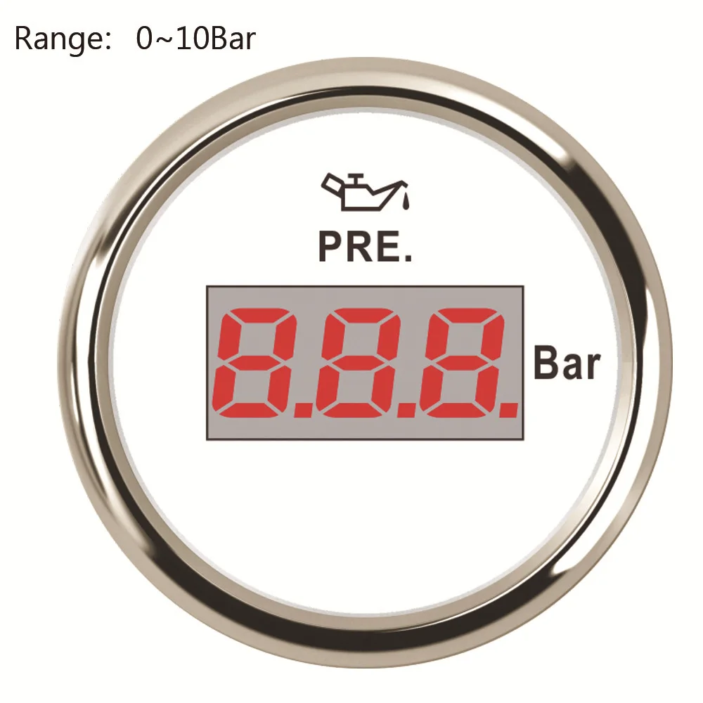 Высокое качество механический датчик давления масла M10* 1 для измерения давления масла диапазон 5 бар/10 бар датчик давления - Цвет: 10 Bar White Silver