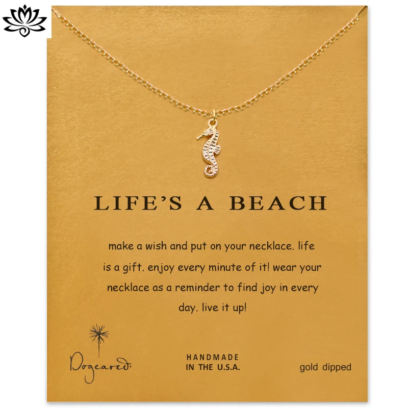 

10 PCS Fashion Gold Hippocampus Pendant Necklace Hand Stamped Snake Chain Necklace Delicate Gifts For Girls Gift Jewelry
