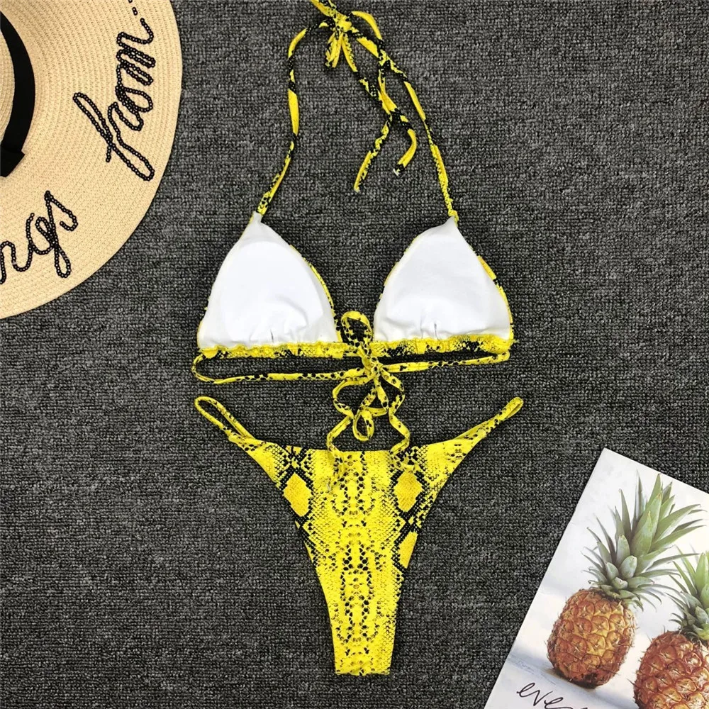 Женский купальник бикини с леопардовым принтом Maillot De Bain желтый пуш ап 2019| |