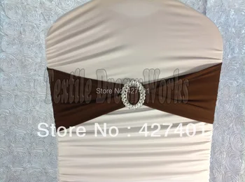 

Chocolate Brown Spandex Bands / Lycra Band With Oval Buck For Wedding & Banquet