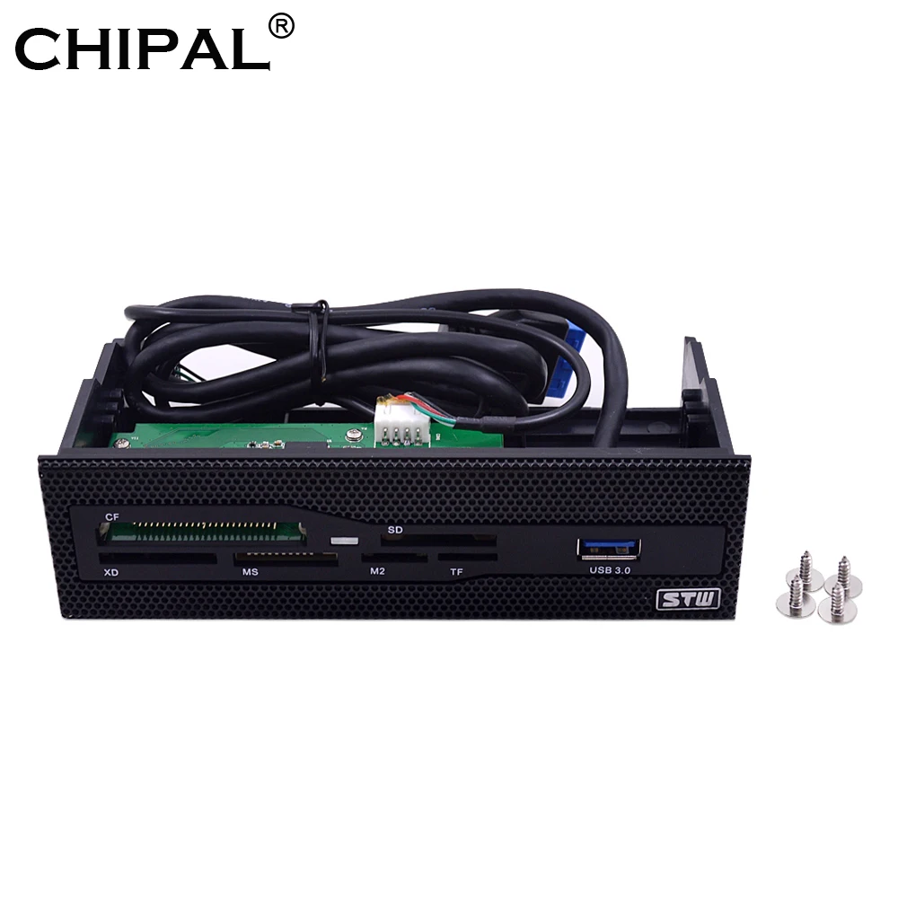 

CHIPAL Multifunctional 5.25" Media Dashboard USB 3.0 Front Panel MS M2 CF XD TF SD Card Reader for PC Desktop CD-ROM DVD-ROM ODD