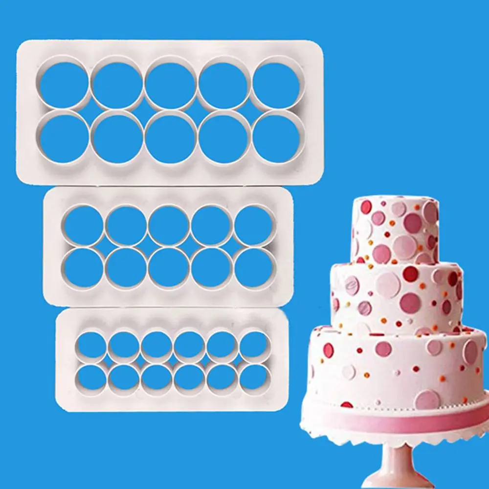 

TTLIFE 3pcs Geometry Round Cookie Cutters Circle Fondant Cake Biscuit Mold Chocolate Pastry Dessert Baking Mould Decorating Tool