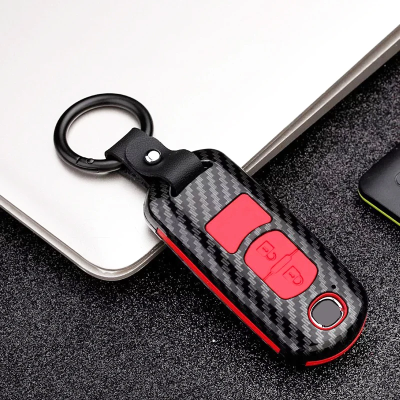 

Car bag cover for Mazda cx5 cx7 2 3 6 Atenza Axela cx-5 cx-7 cx9 2017 2018 key protection Carbon fiber Key Case Shell for car