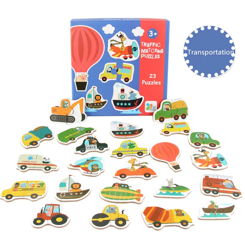 WINCO Детские Большие подходящие игры-головоломки для раннего обучения, детские первые головоломки, игрушки для детей, для ребенка, обучающие игрушки - Цвет: Transportation