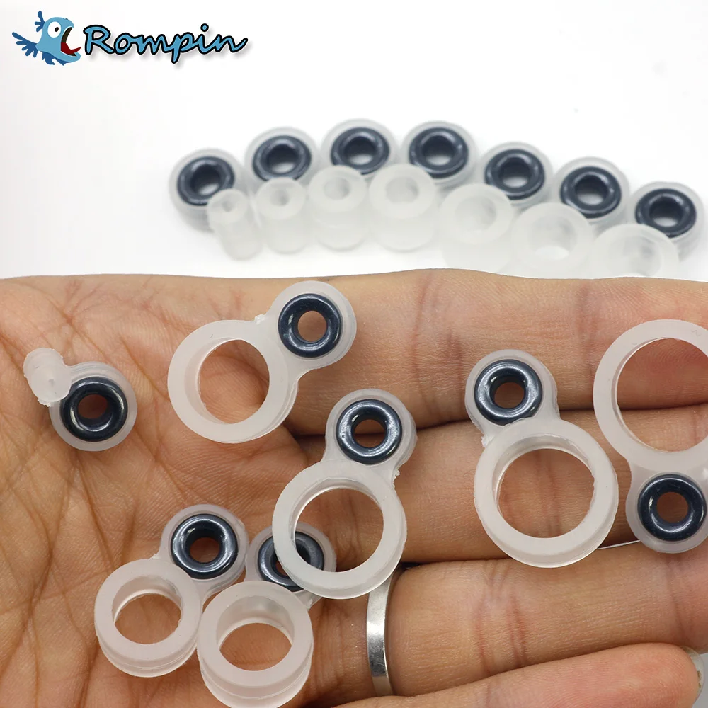 Rompin 14Pcs Fishing Rod Wire Ring Silicone Fishing Line Guide Ring