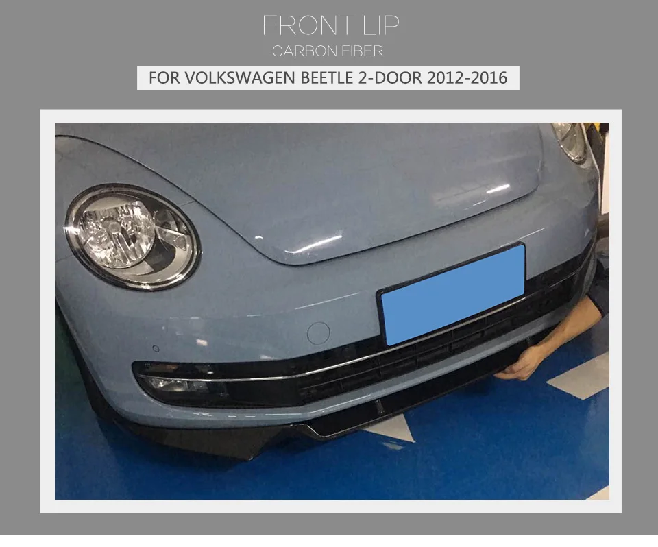 Углеродное волокно переднего бампера для Volkswagen Beetle 2 двери 2012- FRP черные автомобильные аксессуары