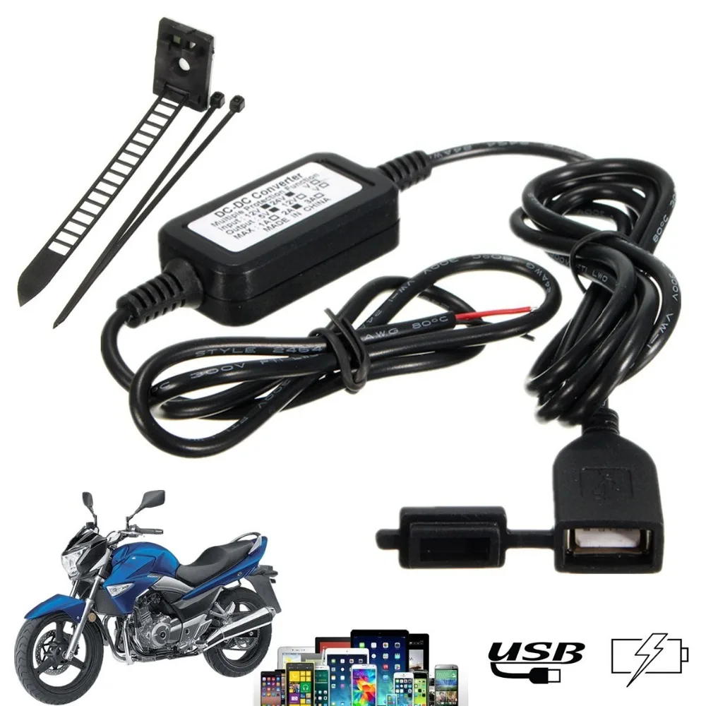Универсальное USB зарядное устройство для мотоцикла 12 В 2 А 1 комплект|usb motorbike