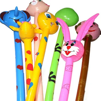 

Random Style 2pcs PVC Cartoon Inflatabel Animal Long Inflatable Hammer No Wounding Weapon Stick Children Toys