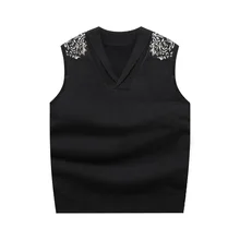 Новое поступление, модный стиль, Мужской осенне-зимний жилет, свитер, Повседневный, компьютерный, вязаный, без рукавов, большой, плюс размер, 2XL, 3XL, 4XL, 5XL, 6XL