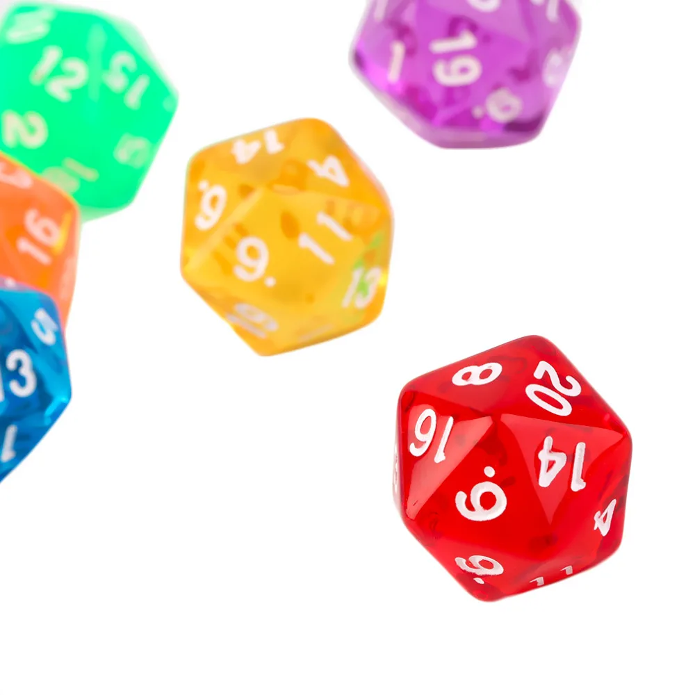 6pcs/Set Games Multi Sides Dice D20 Gaming Dices Game Playing Mixed Color free shipping