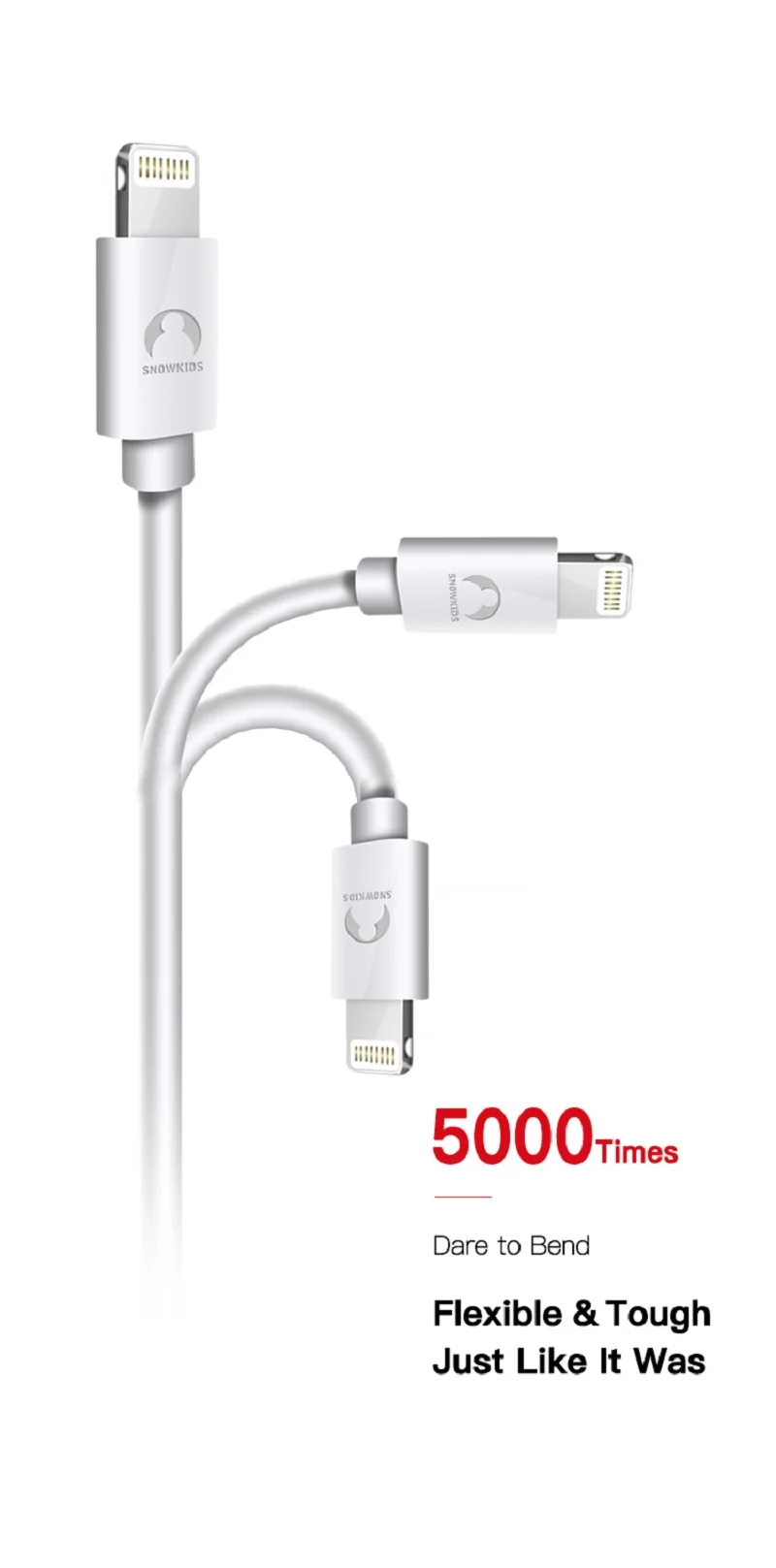 Snowkids 1,5 м 2 м USB кабель зарядное устройство 2 шт. для iPhone 11X8 7 6 5 XR XsMax для Lightning-USB быстрая зарядка Upto iOS12