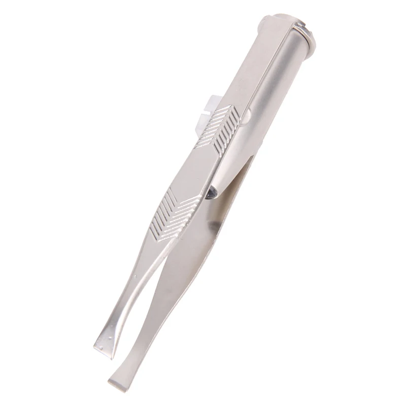 1PC New LED Light Eyebrow Tweezers Stainless Steel Clamps Tweezers