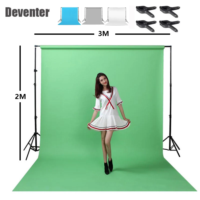 Fotografia di sfondo staffa 2x3 M + tessuto sfondo di panno 2x3 M inviare clip e handbag + 4x Vigorosamente clip