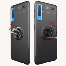 

case for Samsung Galaxy A7 2018 / A750 A750F metal rotating finger ring holder stand TPU case cover for Samsung Galaxy A7 2018