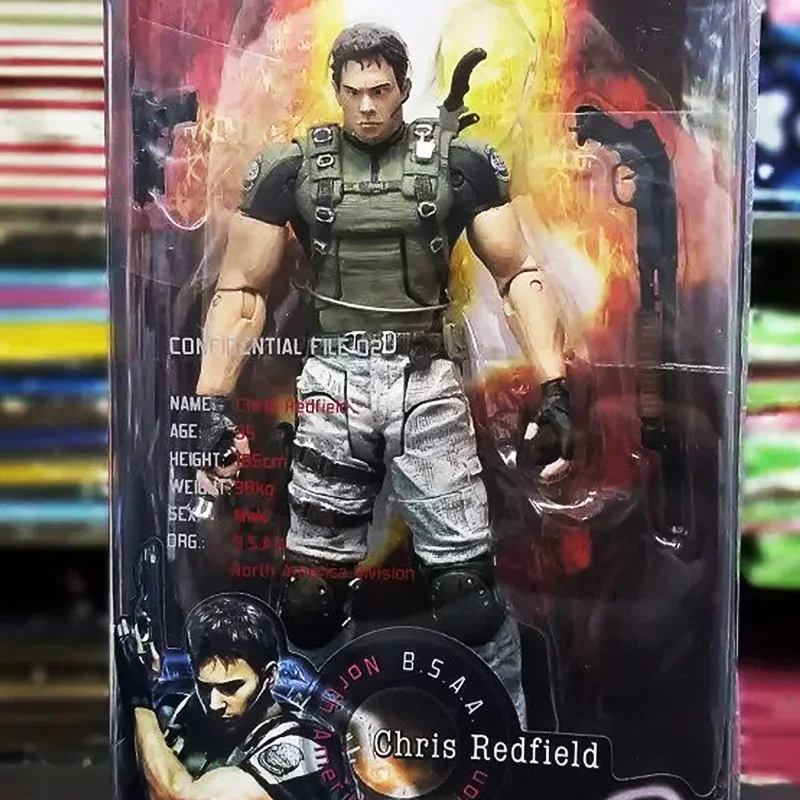 

21CM Resident Evil Figure 5 Chris Redfield Action Figure PVC Model Figures Toys Collection Gifts Joint Movable