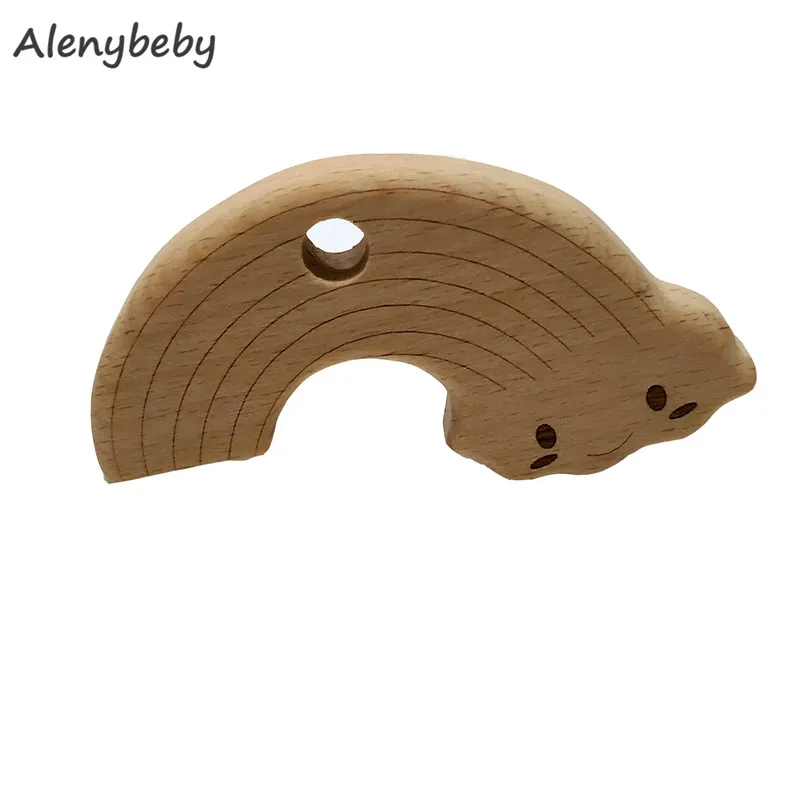 1pcs BPA FREE Natural Wood Teether Cartoon Animal Shape Wooden Baby Teether Toy Safe New baby Teething Toys Baby Shower Gift - Цвет: 181