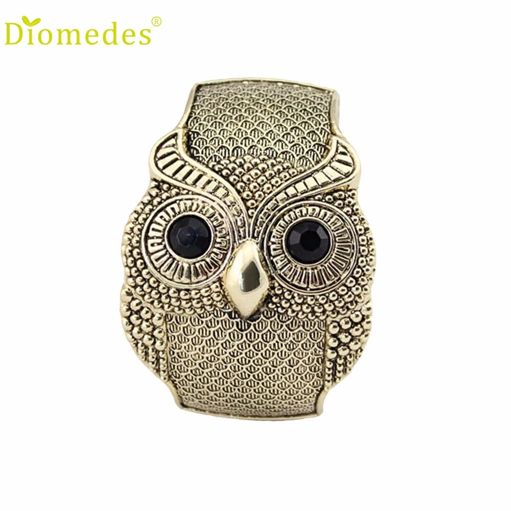

Diomedes 1PC Retro Vintage Crystal Large Eye Owl Animal Cuff Wide Bangle Bracelet Charm Casual Bracelet #0222