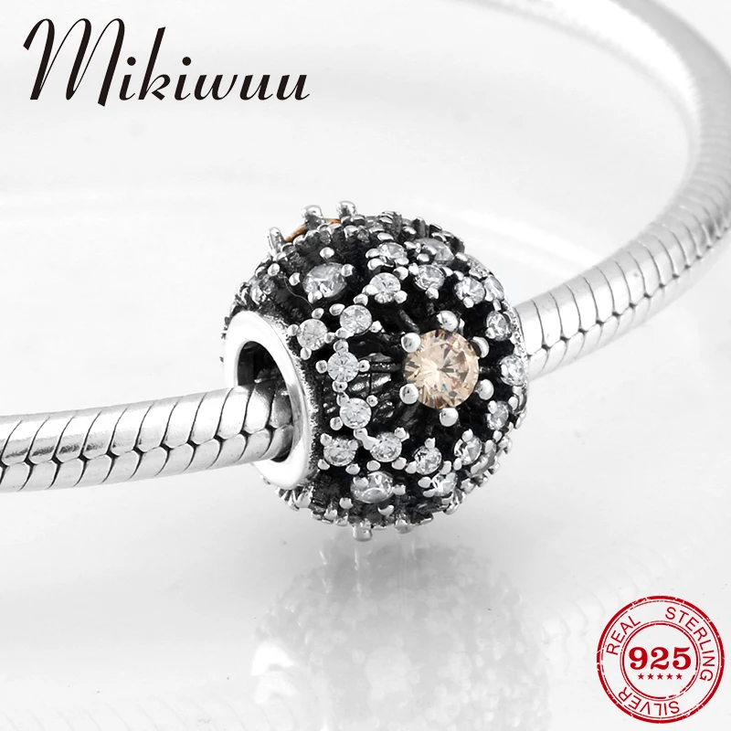 

Fashion 925 Sterling Silver Shiny Charms hollow out flower CZ Beads Fit Original Pandora Charm Bracelet Jewelry making