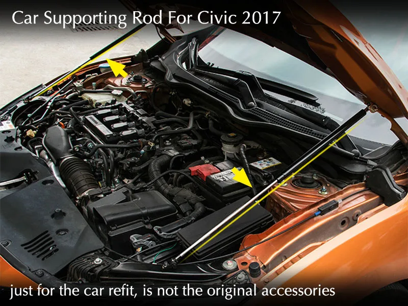 

For Honda Civic 10TH 2016 2017 2018 Car-styling Refit Bonnet Hood Gas Shock Lift Strut Bars Support Rod