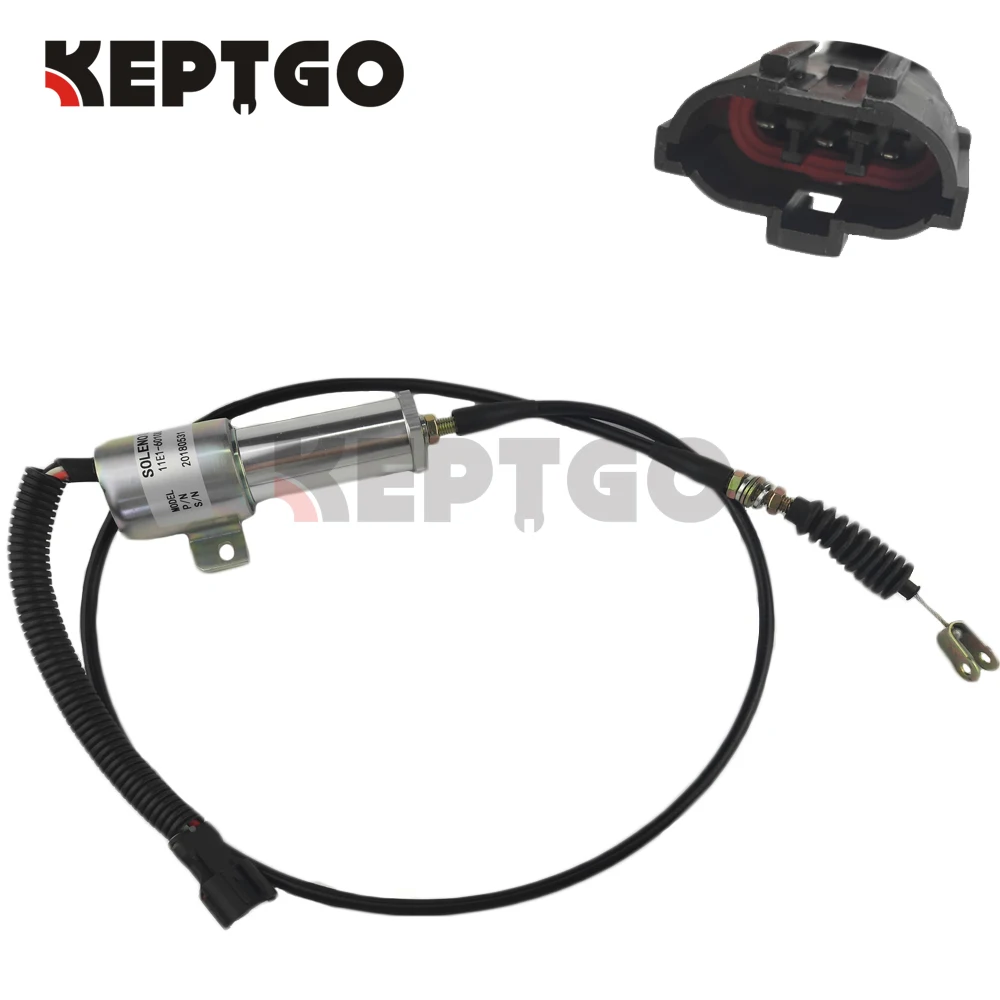 

Fuel Stop Solenoid 11E1-60100 24V for Hyundai Excavator R210 11E1-60100-24