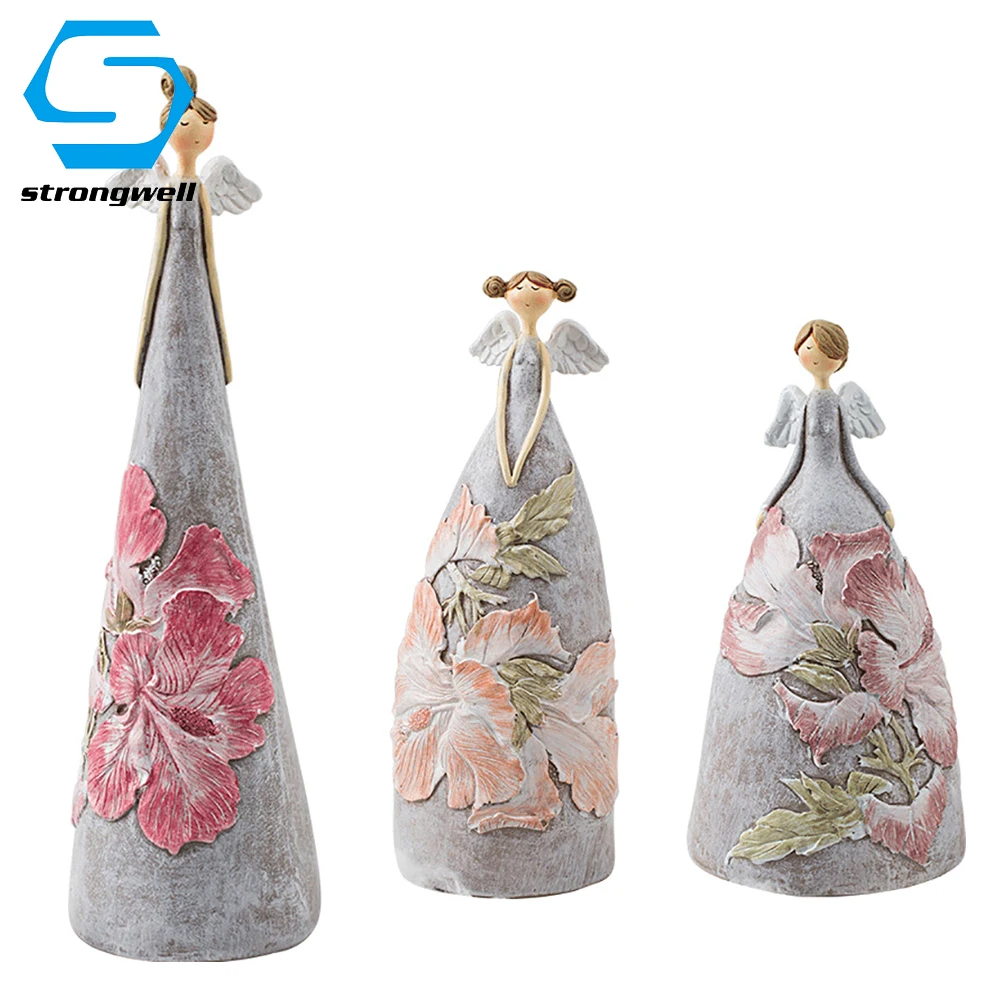 

Nordic Style Flower Angel Miniatures Cartoon Figurine Resin Crafts Desktop Home Decoration Accessories Borthday Gifts Kids Toy