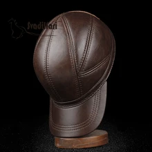 Svadilfari, новинка, высокое качество, натуральная кожа, бейсболки, одноцветная, повседневная, Осень-зима, головной слой, Натуральная Воловья кожа, шапка для мужчин и женщин