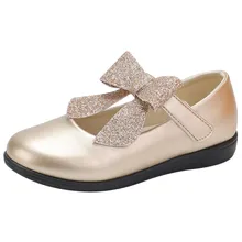 Детская одежда для девочек в богемном стиле на плоской подошве, с бантиком для маленьких девочек Bling тонкие туфли вечерние танцевальная обувь для маленьких девочек свадебные Детские туфли& 45
