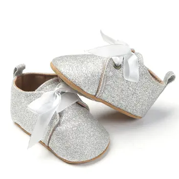 

2020 Cute Newborn Baby Causal Shoes Solid Kids Baby Unisex Soft Glitter Shoes Infant Boy Girl Sequin Toddler Baby Bandage Shoes