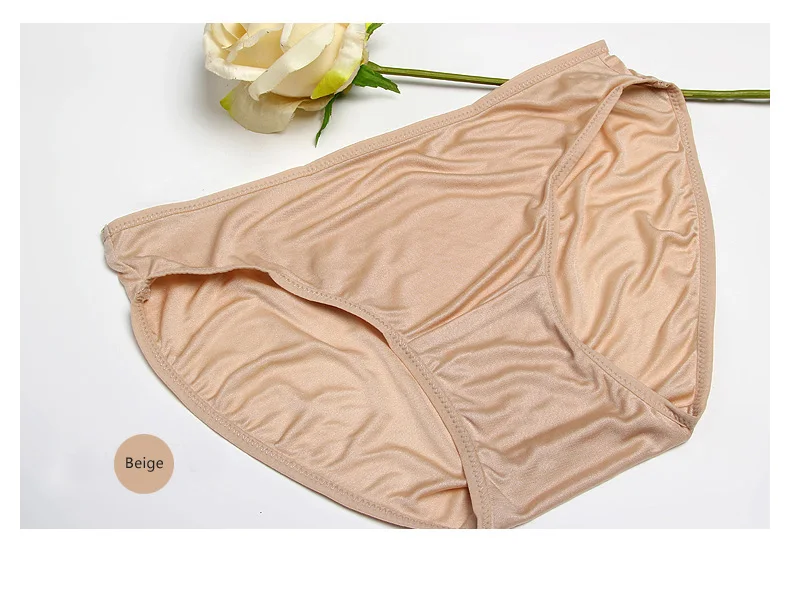 3pcs/lot Women Panties 100% Natural silk Briefs Mid-rise Underwear women Healthy lingerie Pink Nude 2017 New 46