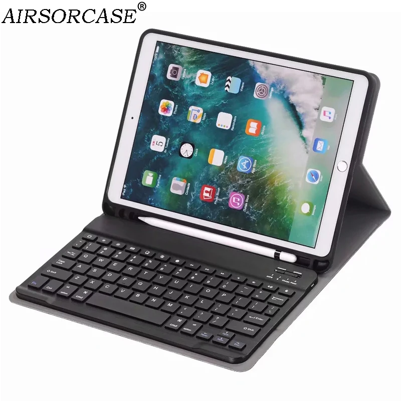 

Pen slot Split Keyboard Wireless Bluetooth Tablet Case for Apple iPad Pro 10.5 2017 Case Cover PU Leather Ultra-thin Back Cover