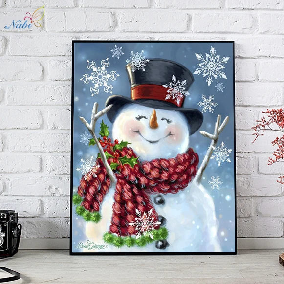 

Nabi Diamond Embroidery Snowman Diamond Painting Full Square Resin Diamond Mosaic Cross Stitch Needlework Christmas Gift