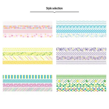 

72 pcs/Lot Mini color paper masking tape 10mm pink yellow green blue washi tapes stickers for diary book album Stationery A6012