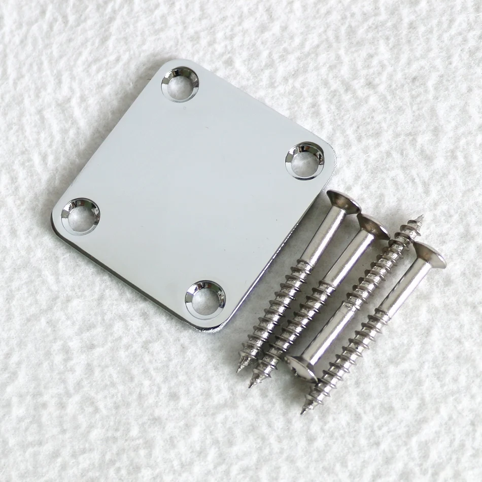 

Electric guitar spare parts Chrome small guitar neck plate with mounting screws for bolt on guitars joint