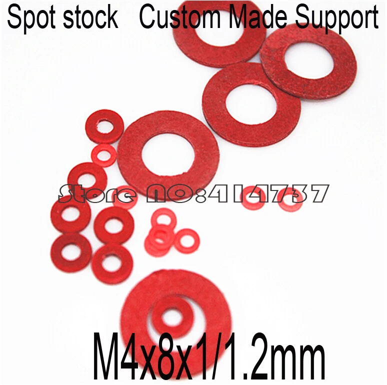 

1000pcs/lot M4*8*1/1.2 M4 red insulation washer gasket