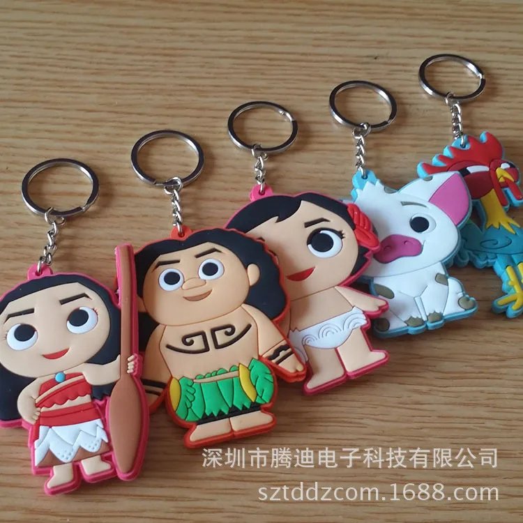 Moana Anime cosplay PVC llavero moda casual divertido lindo silicona para llave bolso encanto llavero joyería accesorios niños regalo Juguetes