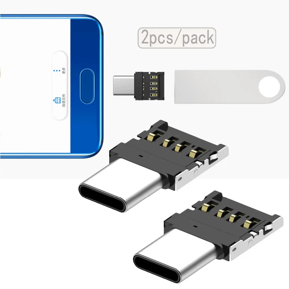 2 шт. Type C папа к USB Женский OTG адаптер для Samsung Galaxy S8 S9 Plus Huawei Mate10 P20 Pro смартфон