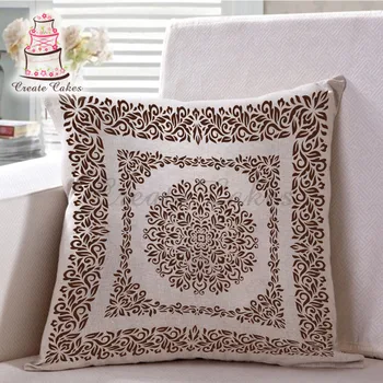 

Square Lace Wall Stencil Plastic Patting Mold Multi-purpose For Wall Painting Pillowcases Decorative Embossing Paper Card WS-36