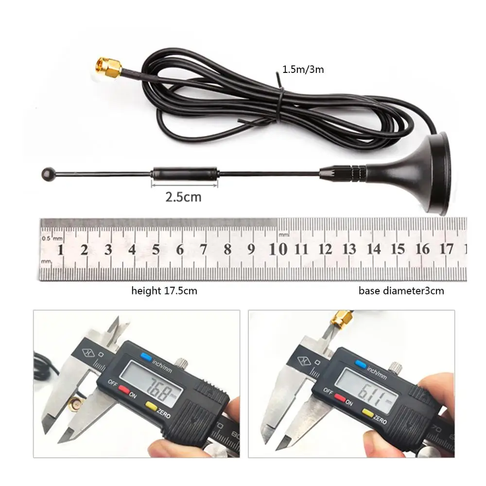 1PC 433Mhz 7dbi high gain small sucker antenna wireless modem aerial with 1.5m/3m cable SMA male connector NEW wholesale price | Мобильные