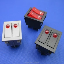 2 шт. кнопочный кулисный переключатель двойной электрический переключатель для обогревателя масла 6 контактов с светильник ВКЛ-ВЫКЛ 16А 250В переменного тока