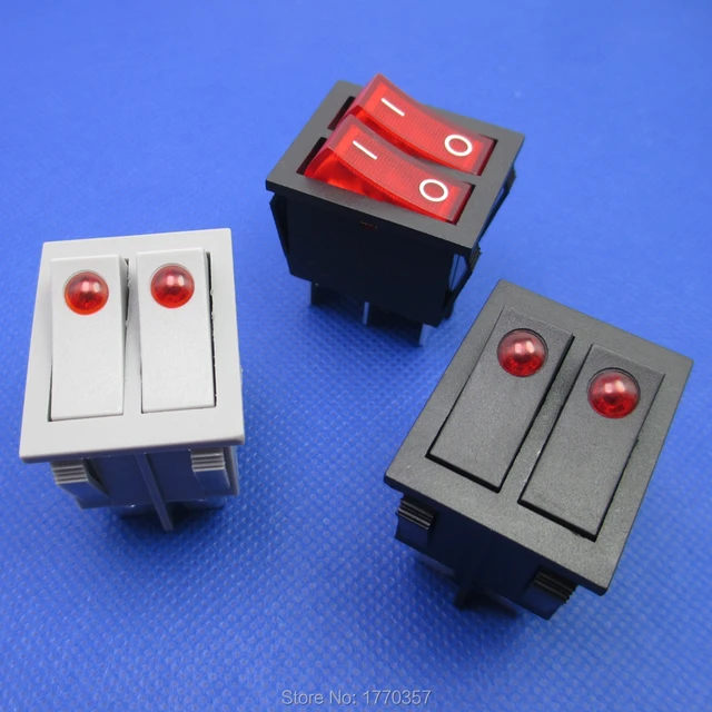 2pcs brand new button rocker switch double electrical switch for warmer oil heater 6 pins with