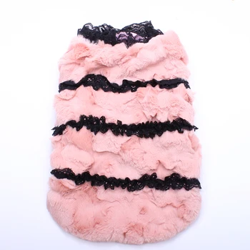 

Dog Cat Striped Faux Fur Coat Jacket Pet Puppy Dress Hoodie Winter Warm Clothes Apperal