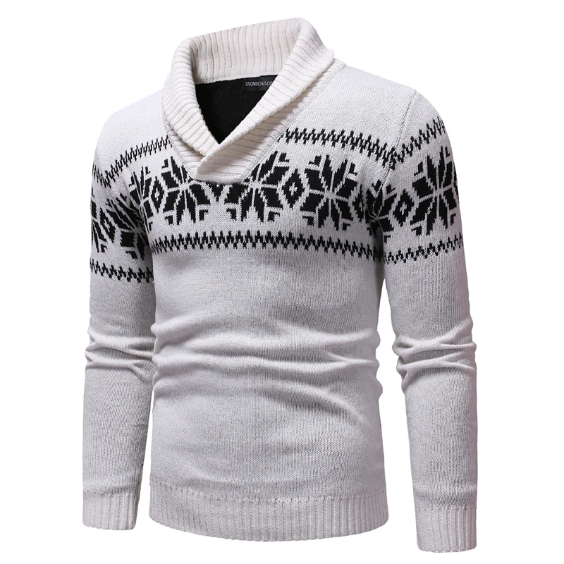 HEFLASHOR Винтажный Мужской свитер с принтом, модный теплый пуловер с v-образным вырезом и длинным рукавом, мужские повседневные вязаные свитера в стиле пэчворк