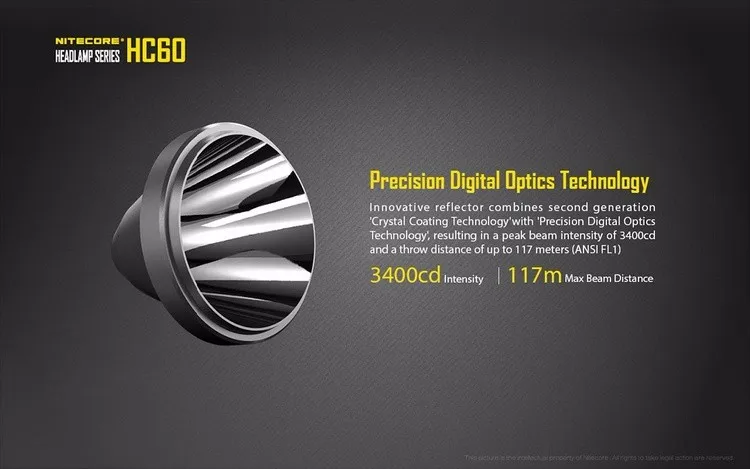 Nitecore перезаряжаемый налобный фонарь CREE XM-L2 U2 1000 люмен светодиодный водонепроницаемый налобный фонарь HC60 HC60W 18650 Аккумулятор для кемпинга и рыбалки