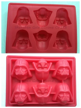 

50pcs/lot Baking Tool Tray Cookies Chocolate Soap Mould Kitchen Creative Silicone Star Wars Darth Vader Ice Cube