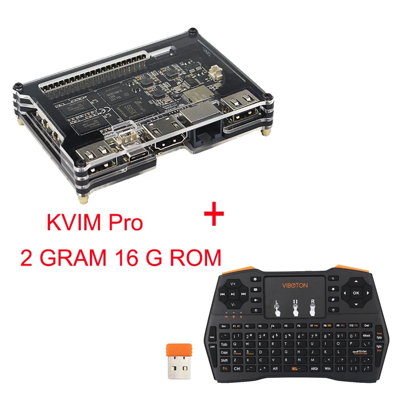 

Khadas Vim Pro Quad Core 2GB RAM 16GB EMCC Amlogic S905X Android TV Box better than Raspberry Pi + 2.4Ghz Wireless Keyboard