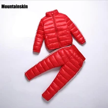 2 Pcs/ensembles 2016 D’hiver Enfants En Bas Coton de Parkas et Pantalon Filles Garçons Vêtements Ensembles 2-9Y Enfants Thermique Veste Marque vêtements SC667