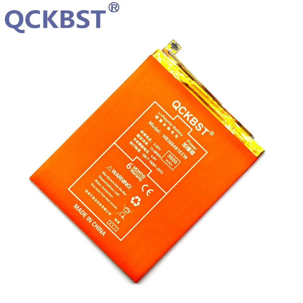 QCKBST New HB366481ECW P10Lite Battery For Huawei P10 Lite WAS-L03T WAS-LX2J LX1 WAS-LX3 LX2J 3600mAh High Capacity Batteries