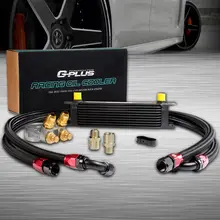 10 Row Thermostat Adaptor Engine Racing Oil Cooler Kit For CAR TRUCK Black