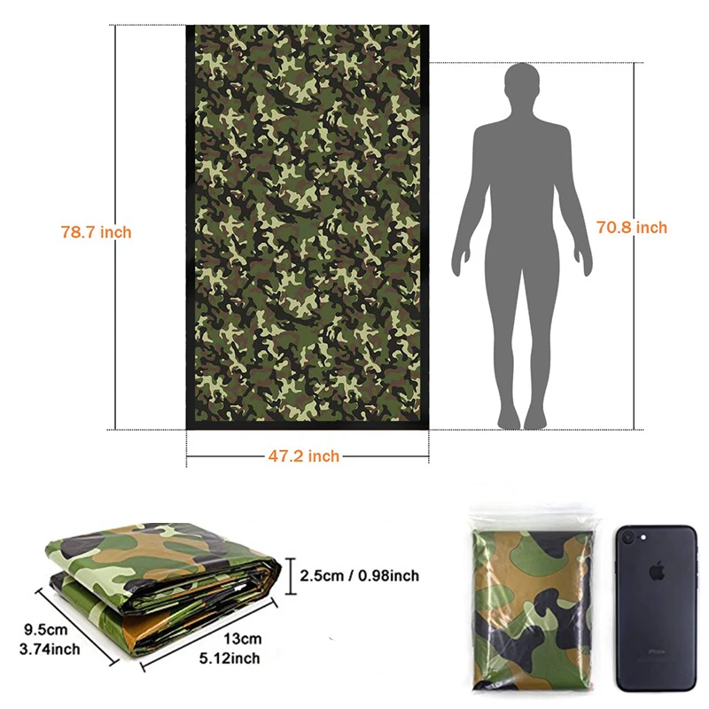 Camouflage Emergency Survival Sleeping Bag Rhino Camping