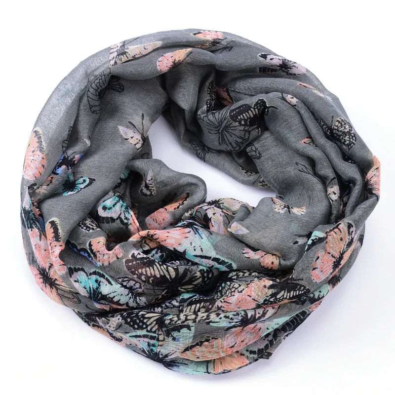 

Spring and autumn butterfly print Long Soft Women Wrap Scarf Lady Shawl Balinese yarn scarf Girl scarfs for ladies